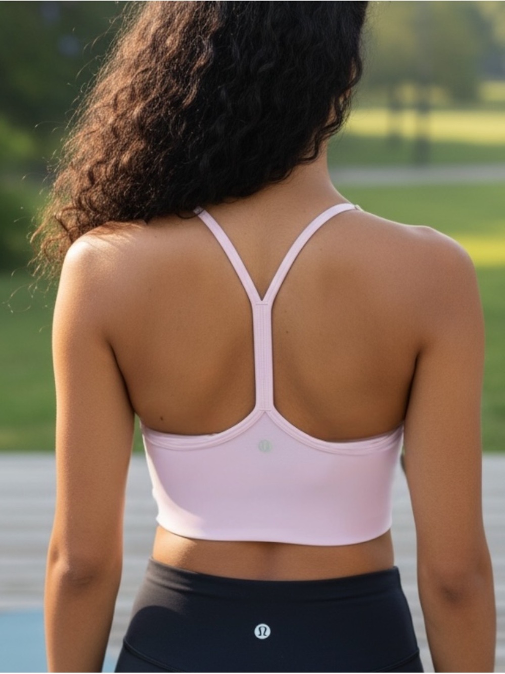 NWT Lululemon Flow Y Wrap-Front High-Neck Bra in Meadowsweet Pink size 2 - Picture 3 of 12